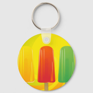 Summer Ice Pops Trio Bright Popsicles Key Ring