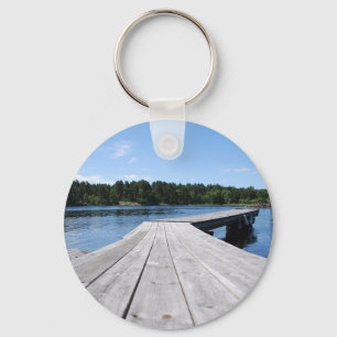 Summer idyll on a lonely Swedish fjord Key Ring