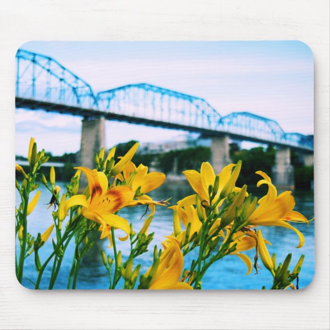 Summer in Chattanooga, TN - Walnut Street Bridge  Mouse Pad (Front)
