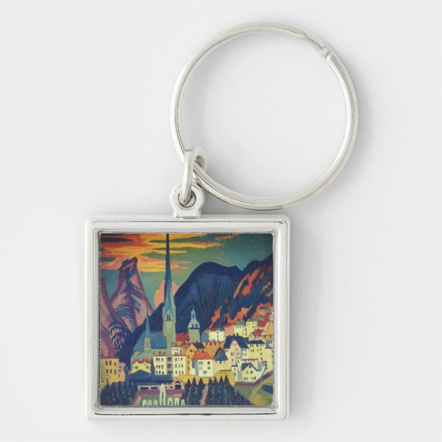 Summer in Davos by E.L. Kirchener (1925) Key Ring (Front)