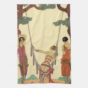 Summer in France Art Deco Kitchen Towel