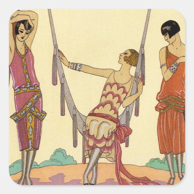 Summer in France Art Deco Stickers (Front)