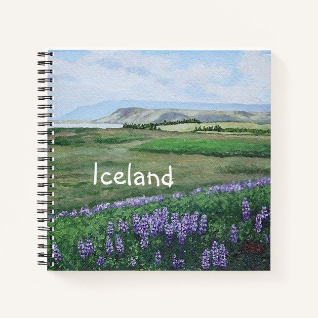 Summer in Iceland Pola.B.Alex landscape painting Notebook (Front)