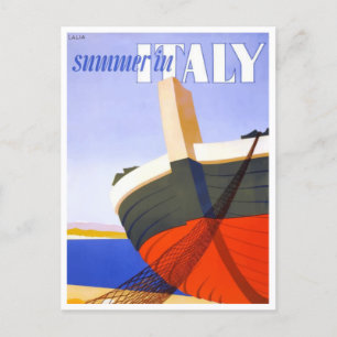 Summer in Italy Vintage Travel Postcard