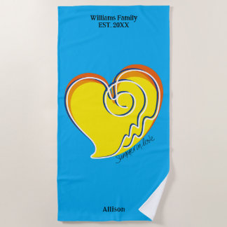 Summer in Love -Beach or Lake House-Personalised Beach Towel
