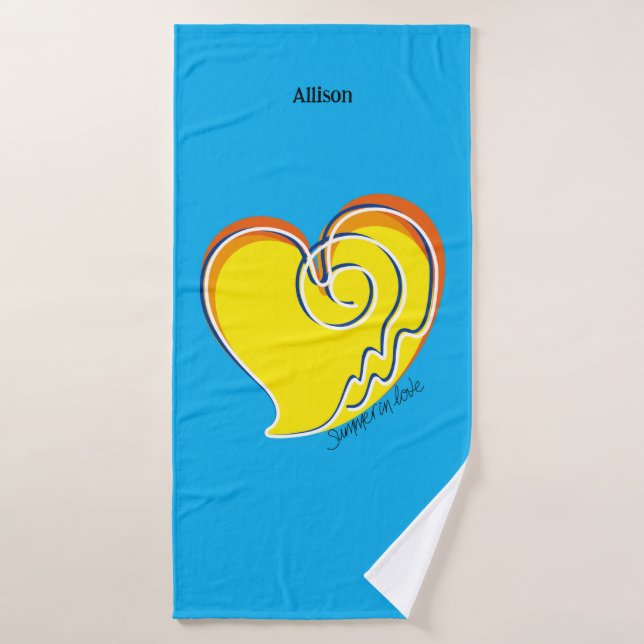 Summer in Love - Personalised  Bath Towel Set (Bath Towel)