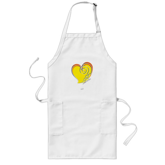 Summer in Love - Sun & Beach Heart Long Apron (Front)