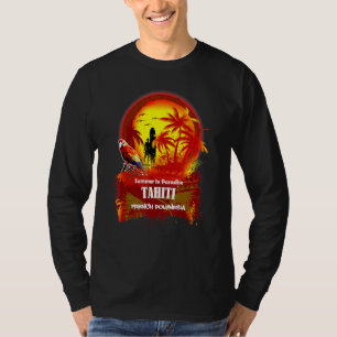 Summer In Paradais Tahiti-Beach Palm tree Vintage T-Shirt