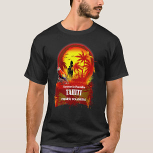 Summer In Paradais Tahiti Beach Palm tree Vintage T-Shirt