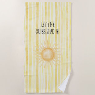 Summer in the Sun Yellow Stripes Beach Towel