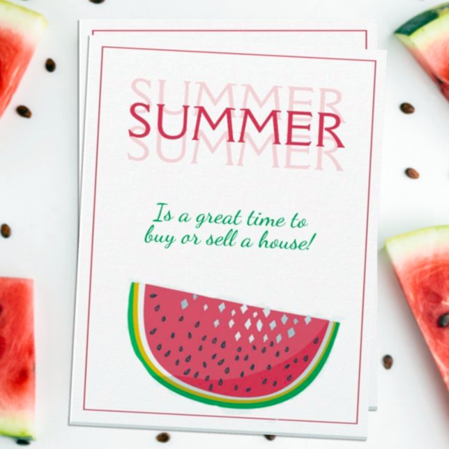 Summer is a Sweet Time to Sell A House Note Card (Personalized Summer Real Estate Marketing Card)