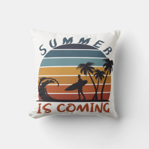 Summer is coming retro vintage Stripes Cushion