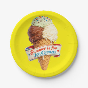 Summer is for Ice Cream Paper Plate