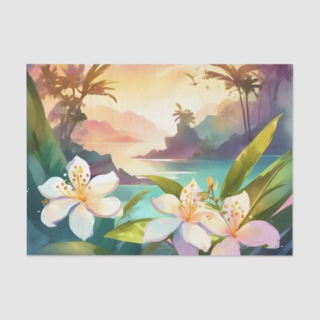 Summer Jasmine Flowers Tissue Paper (Front)