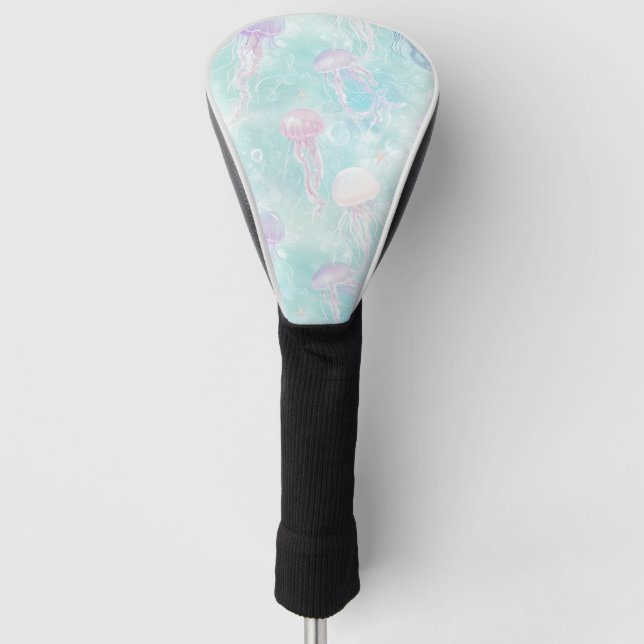 Summer Jellyfish Coastal Pattern Golf Head Cover (Front)
