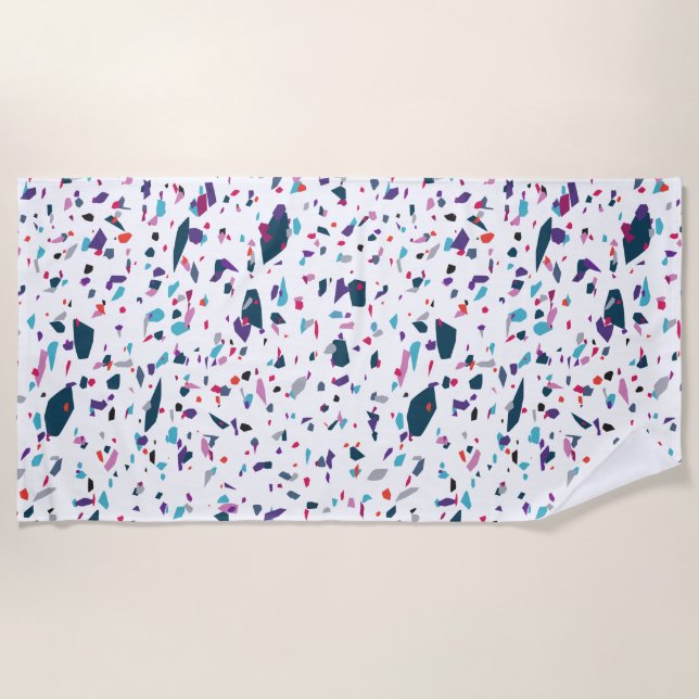 Summer Joy Terrazzo Colourful Fun Beach Towel (Front)