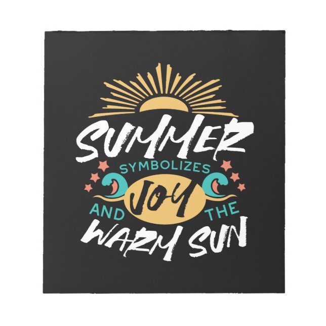 Summer Joy - Warm Sun & Happiness Quote Notepad (Front)