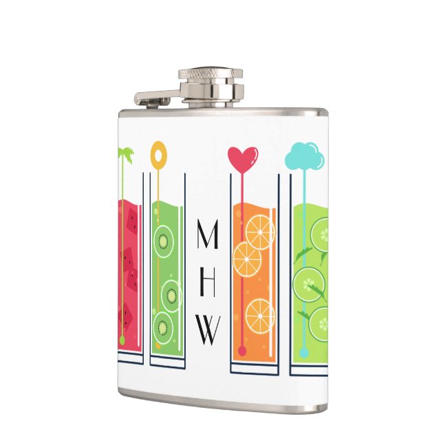 Summer Juices custom monogram flask (Left)
