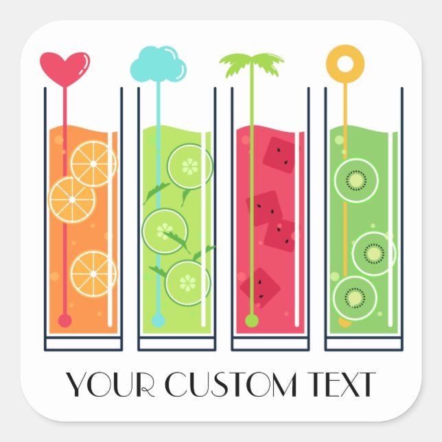 Summer Juices custom text stickers (Front)
