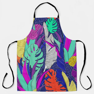 Summer jungle pattern with bright colours. Jungle Apron