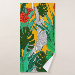 Summer jungle pattern with bright colours. Jungle  Bath Towel