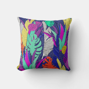 Summer jungle pattern with bright colours. Jungle  Cushion