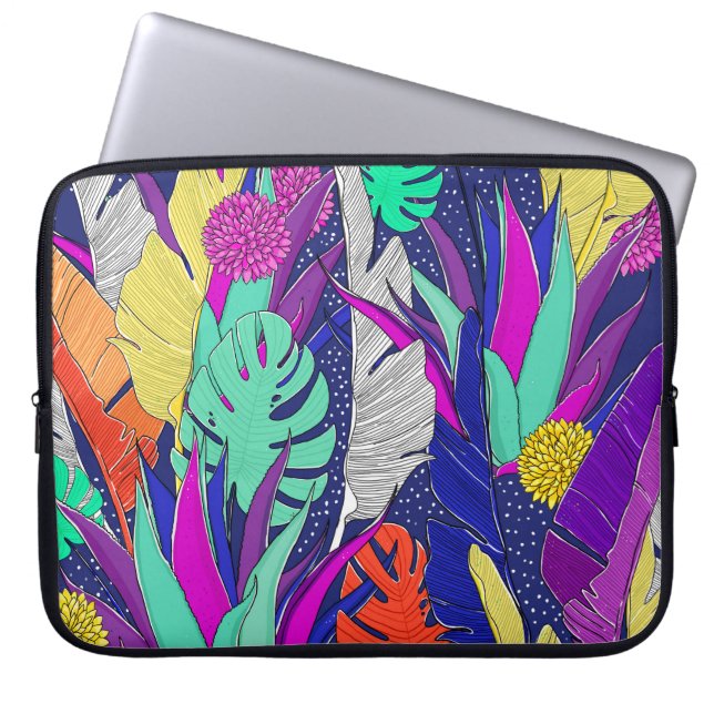 Summer jungle pattern with bright colours. Jungle  Laptop Sleeve (Front)