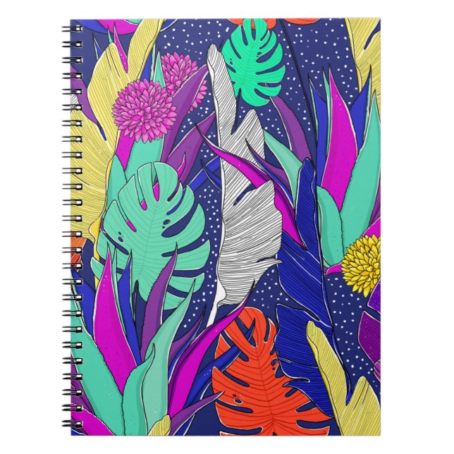Summer jungle pattern with bright colours. Jungle  Notebook (Front)