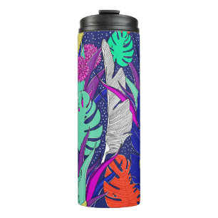 Summer jungle pattern with bright colours. Jungle  Thermal Tumbler