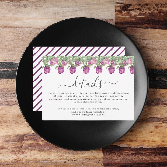 Summer Jungle Watercolour Floral Wedding Details Enclosure Card (Summer Jungle Watercolour Floral Wedding Supplies)