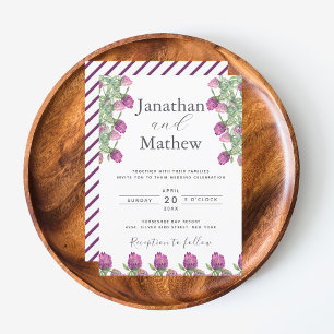 Summer Jungle Watercolour Floral Wedding Invitation