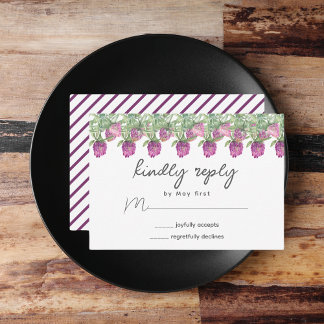 Summer Jungle Watercolour Floral Wedding RSVP Card