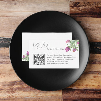 Summer Jungle Watercolour Floral Wedding RSVP Enclosure Card