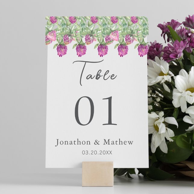 Summer Jungle Watercolour Floral Wedding Table Number (Summer Jungle Watercolour Floral Wedding Supplies)