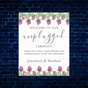 Summer Jungle Watercolour Floral Wedding Unplugged Poster