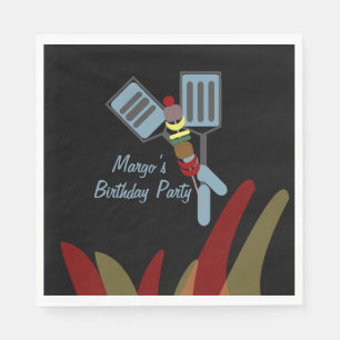 Summer Kabobs Cookout Park Birthday Napkin