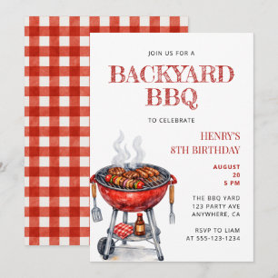 Summer Kids Birthday BBQ Party Invitation