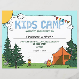 Summer Kids Camp Certificate Milestone Certificate