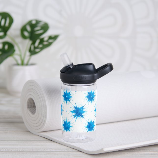 Summer Kids Water Bottle Fresh Blue Splashes (Yoga)