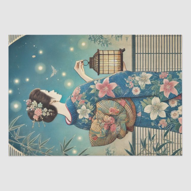 summer kimono&fireflies tissue paper (Front)