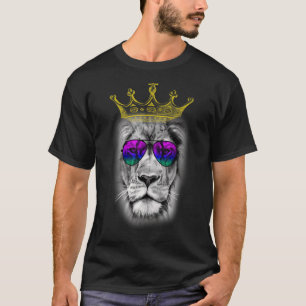 Summer King Summer Beach Lion Wearing Crown Lion T-Shirt