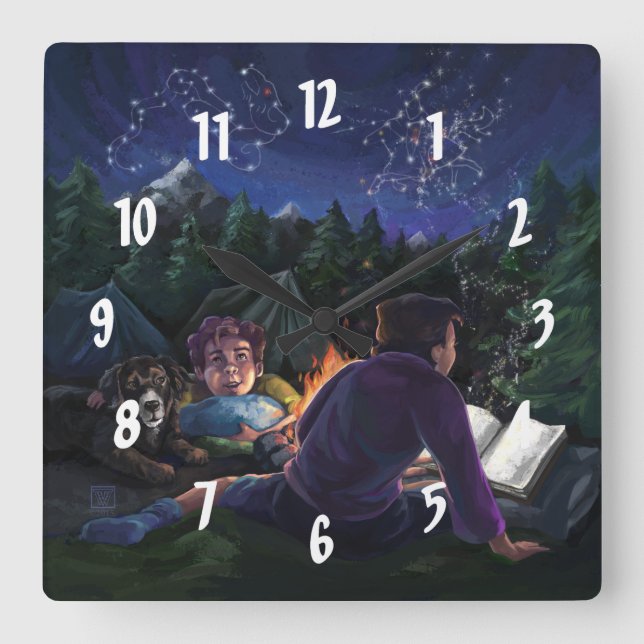 Summer Knights Square Wall Clock (Front)