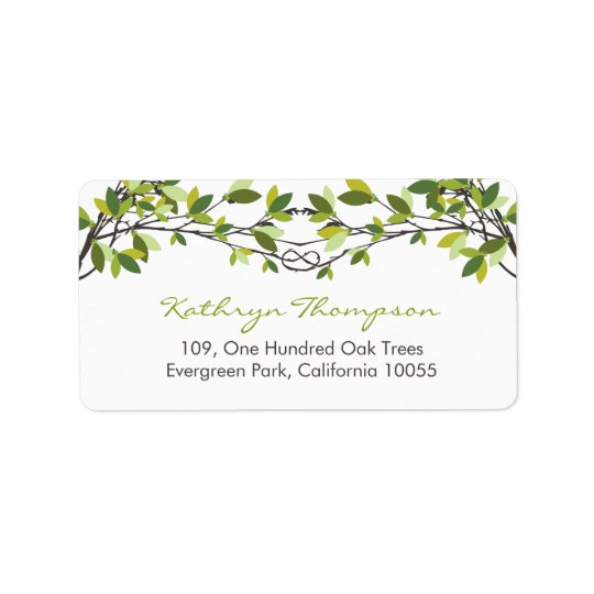 Summer Knotted Love Trees Wedding Address Labels