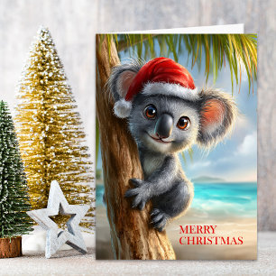 Summer Koala Christmas Holiday Card
