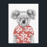 Summer koala (red) postcard<br><div class="desc">... </div>