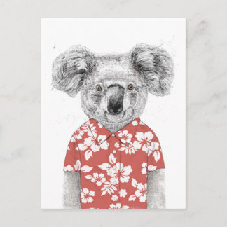 Summer koala (red) postcard