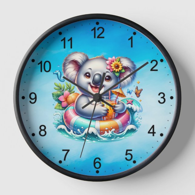 Summer Koala Sublimation Clipart-97702 Clock (Front)