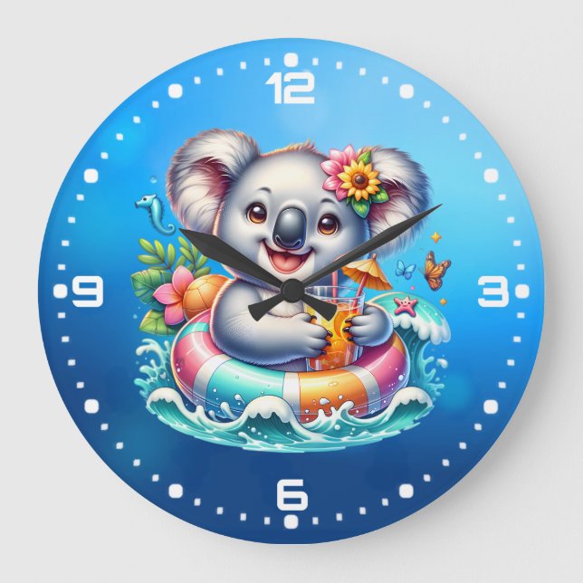 Summer Koala Sublimation Clipart-97702 Large Clock (Front)
