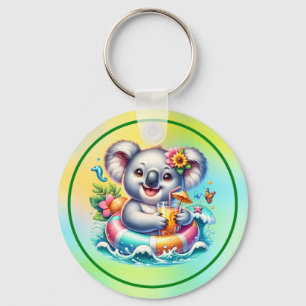 Summer Koala Sublimation Clipart Key Ring