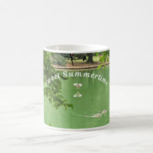 Summer lake and ducks coffee mug